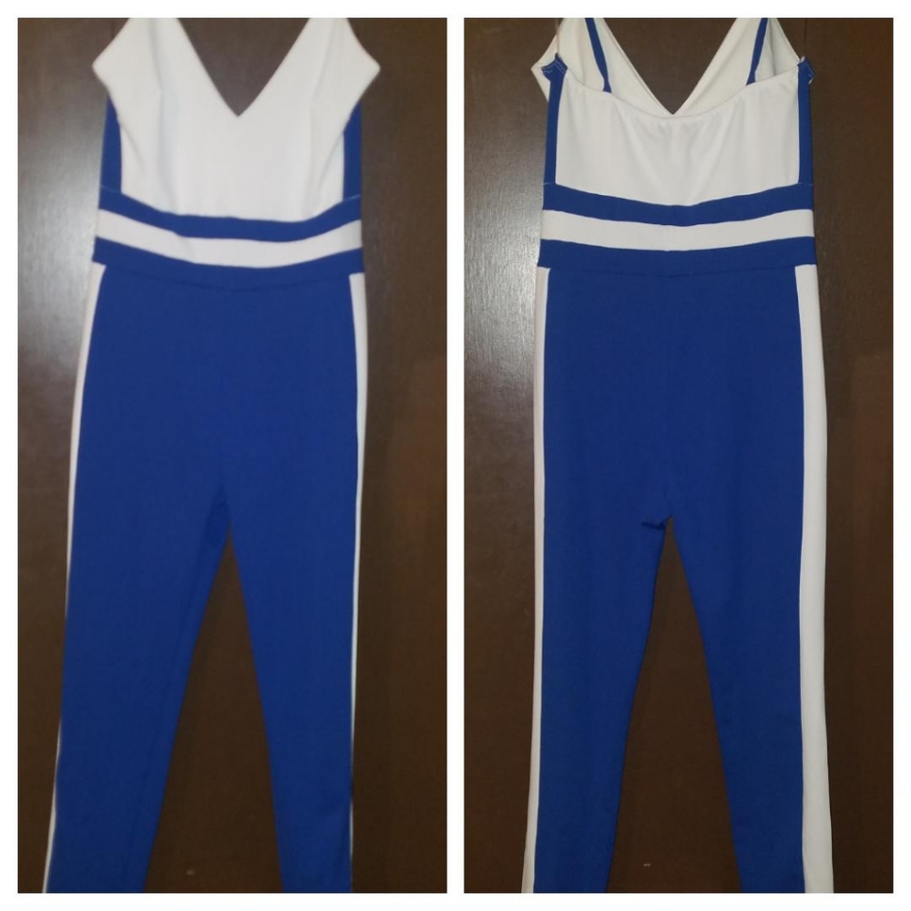 Blue and White Jumpsuit